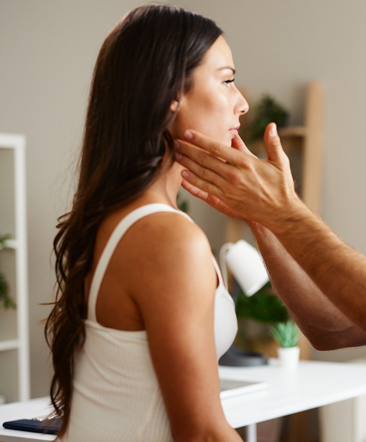 Facial grooming session between two individuals.