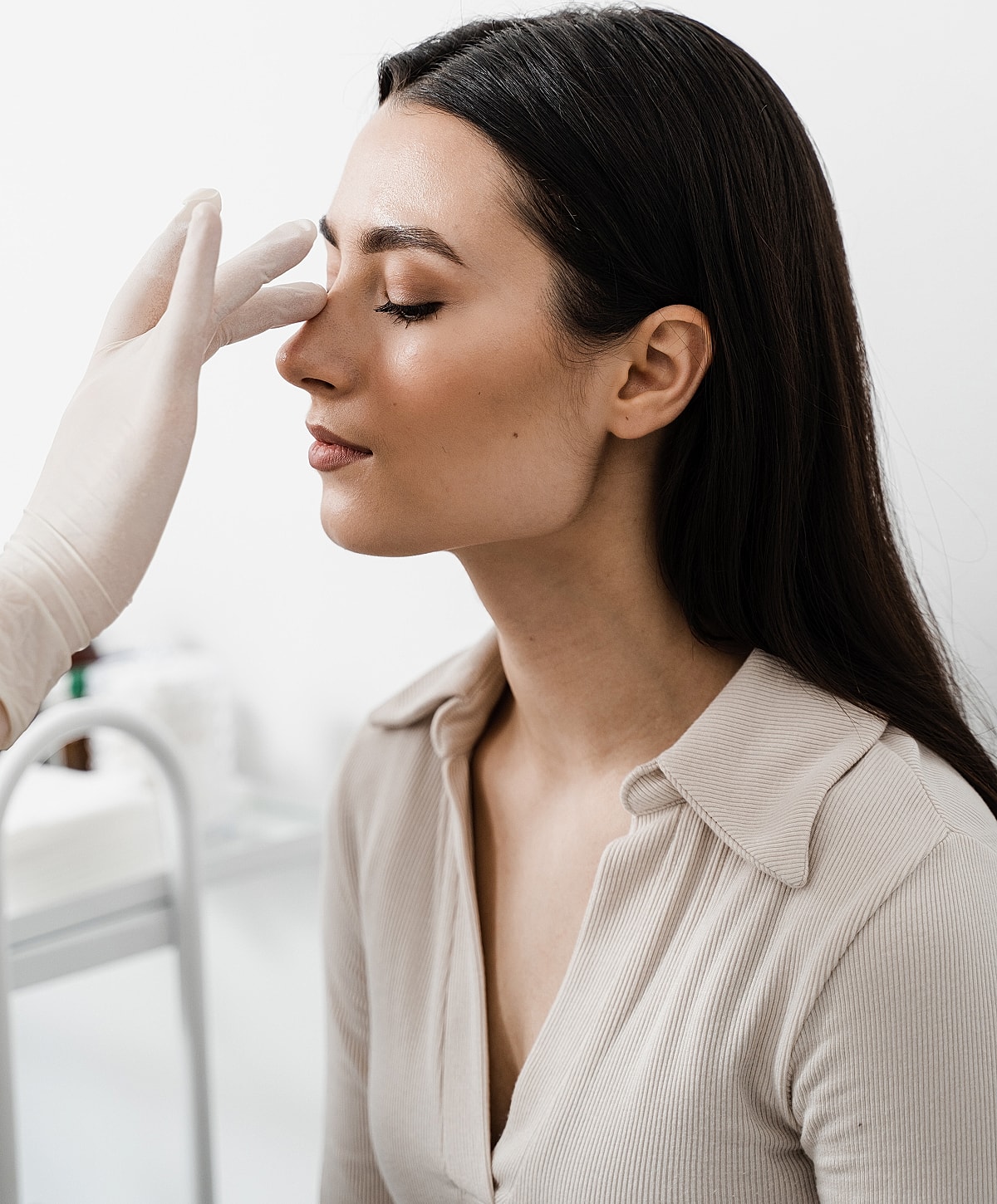 Facial grooming session between two individuals.