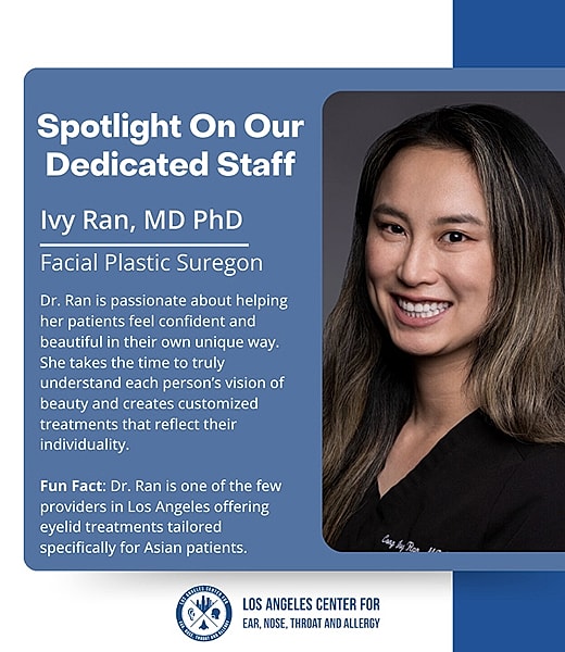 Ivy Ran, MD PhD, facial plastic surgeon profile.