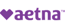 Aetna logo with heart symbol in purple.
