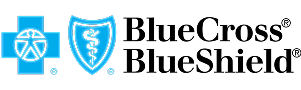Health insurance logos for Blue Cross Blue Shield.